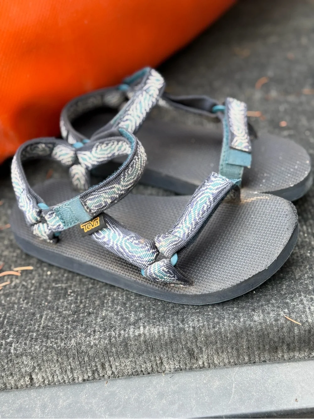 Kids teva Gray Outdoor Sandals with Patterned Straps